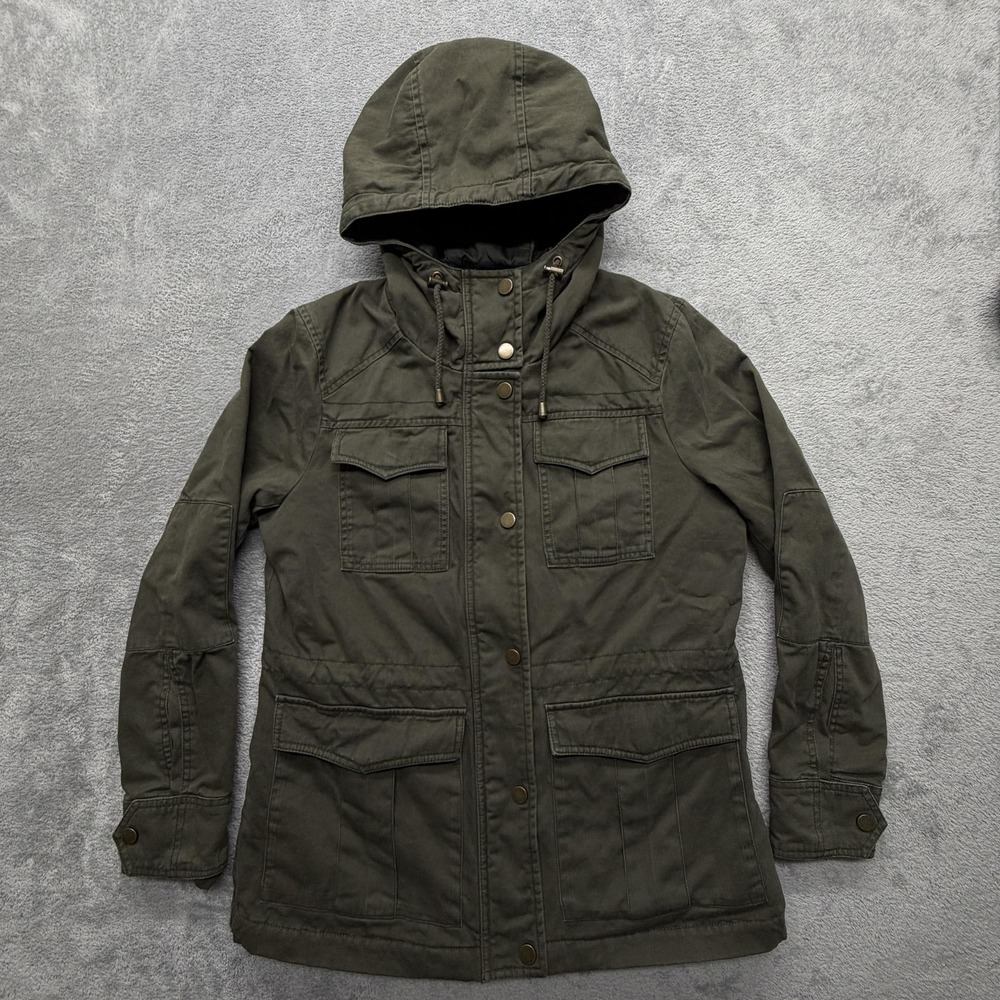 Lucky Brand Jacket Womens Medium‎ Army Green Parka Hooded Insulated Lined